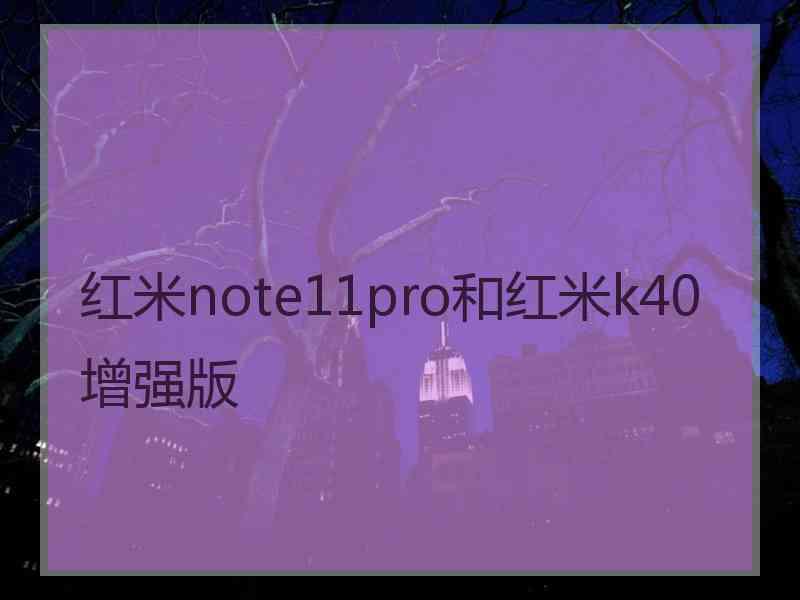 红米note11pro和红米k40增强版