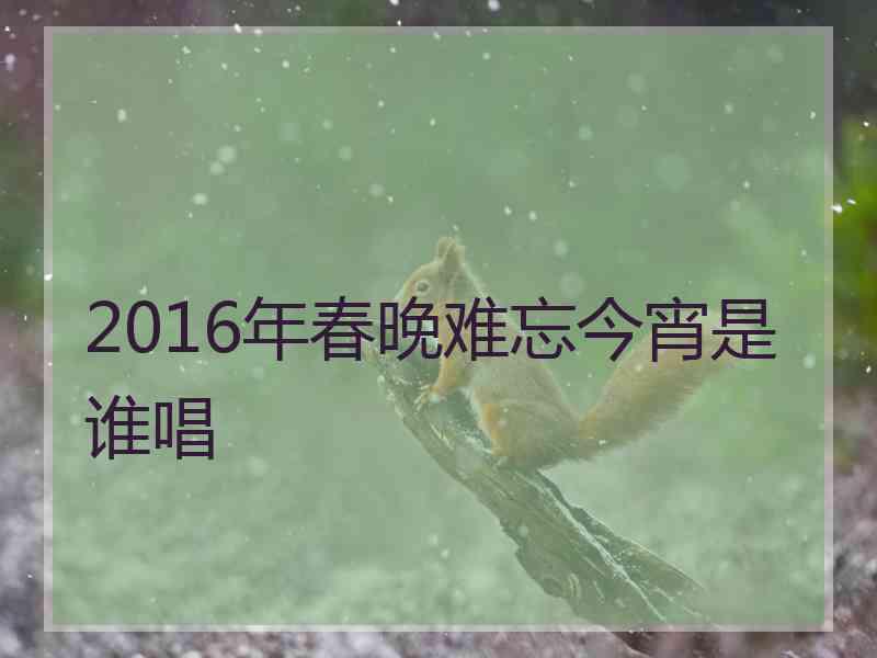 2016年春晚难忘今宵是谁唱