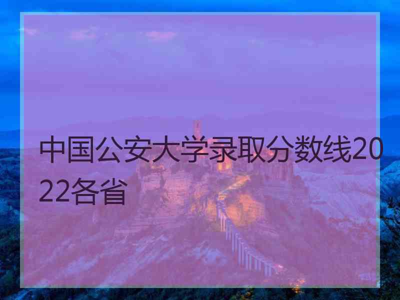 中国公安大学录取分数线2022各省