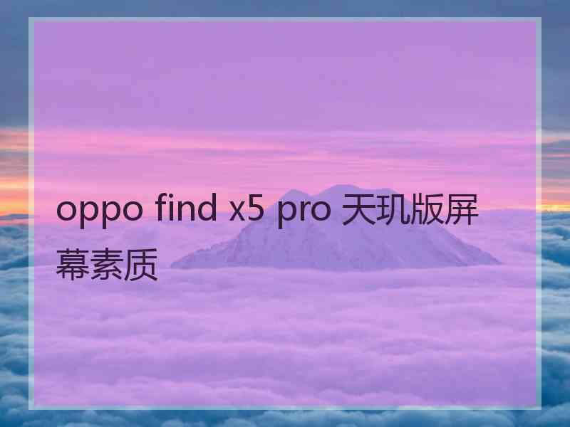 oppo find x5 pro 天玑版屏幕素质