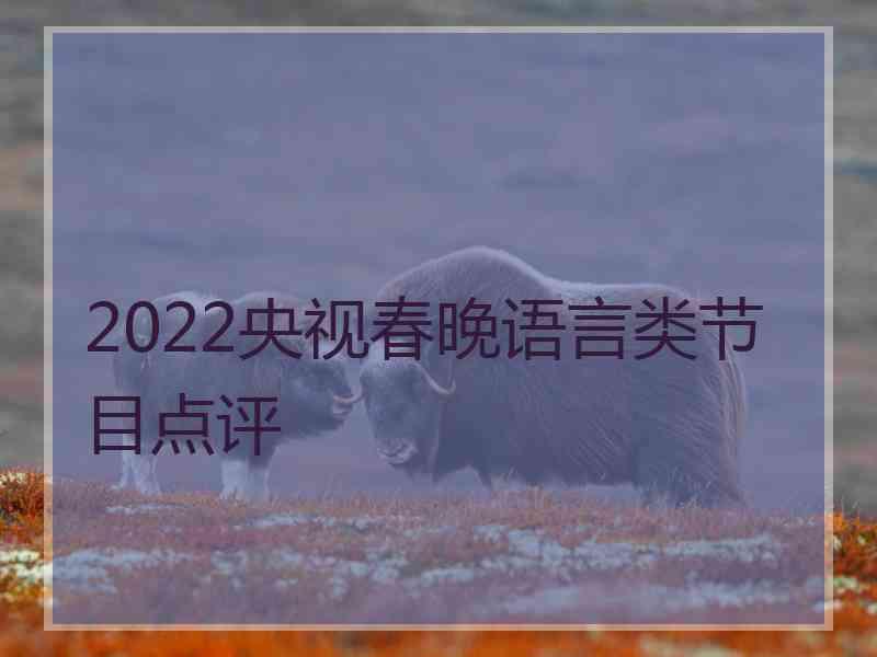 2022央视春晚语言类节目点评