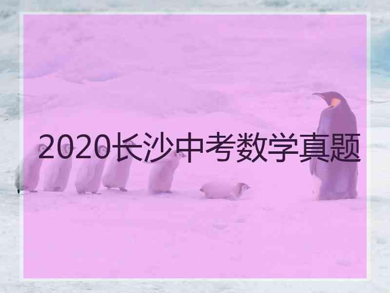 2020长沙中考数学真题