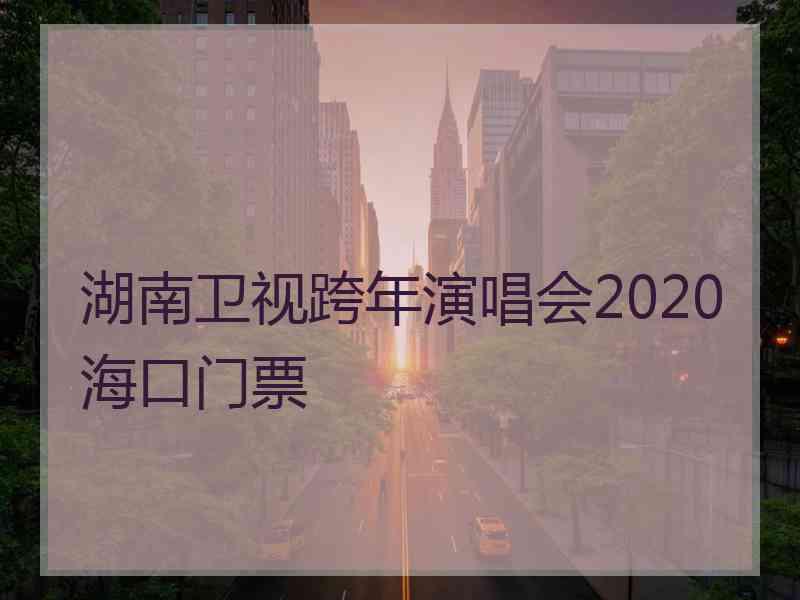 湖南卫视跨年演唱会2020海口门票