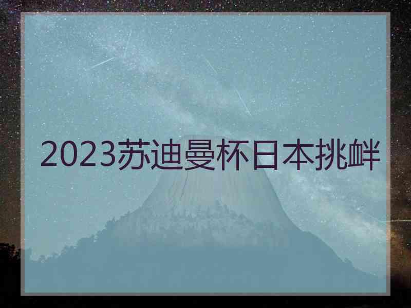 2023苏迪曼杯日本挑衅