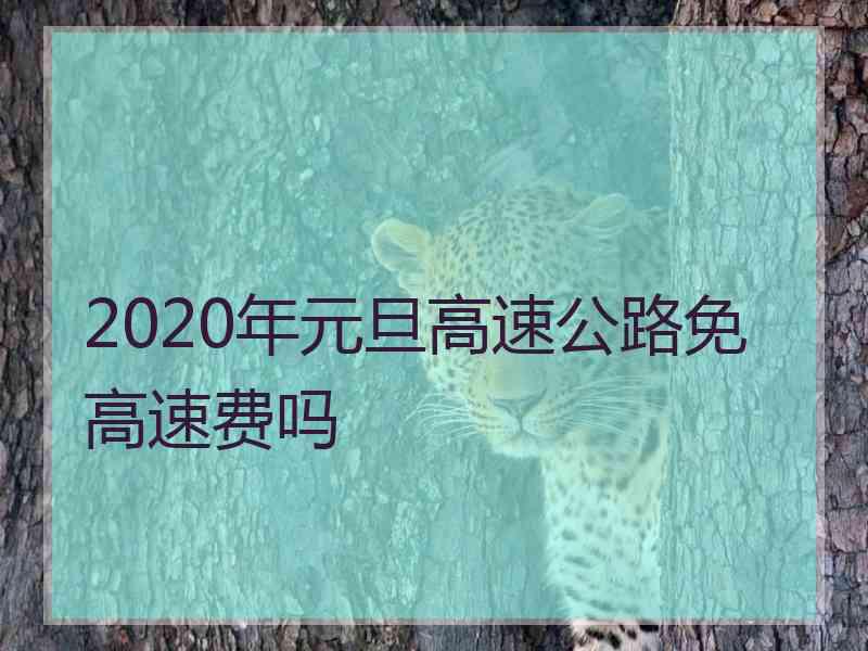 2020年元旦高速公路免高速费吗