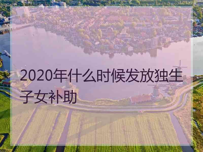 2020年什么时候发放独生子女补助