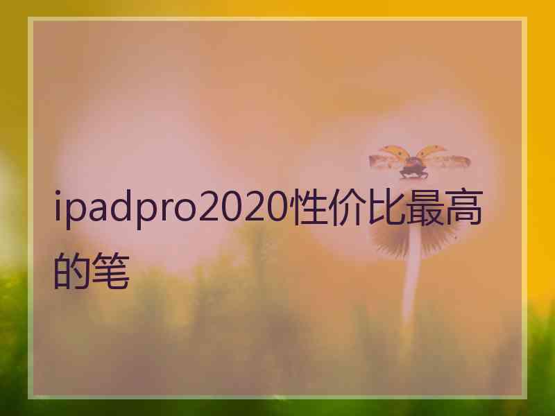 ipadpro2020性价比最高的笔