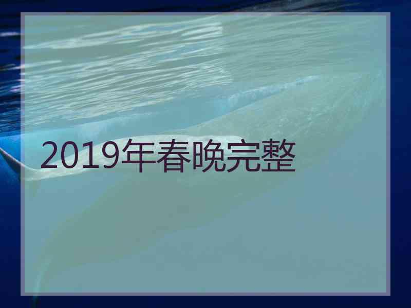 2019年春晚完整