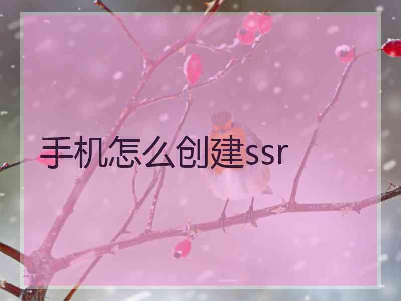 手机怎么创建ssr