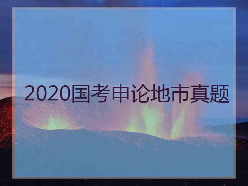 2020国考申论地市真题