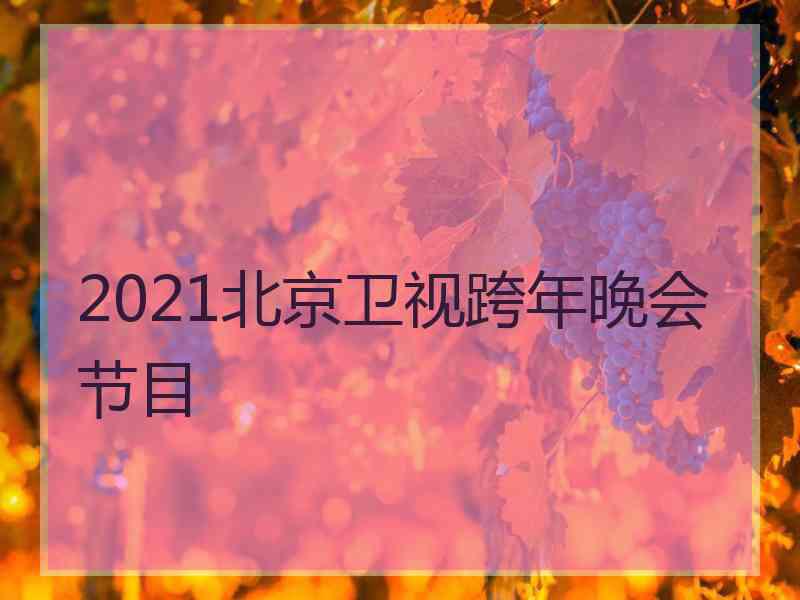 2021北京卫视跨年晚会节目