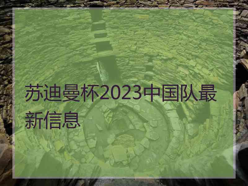 苏迪曼杯2023中国队最新信息