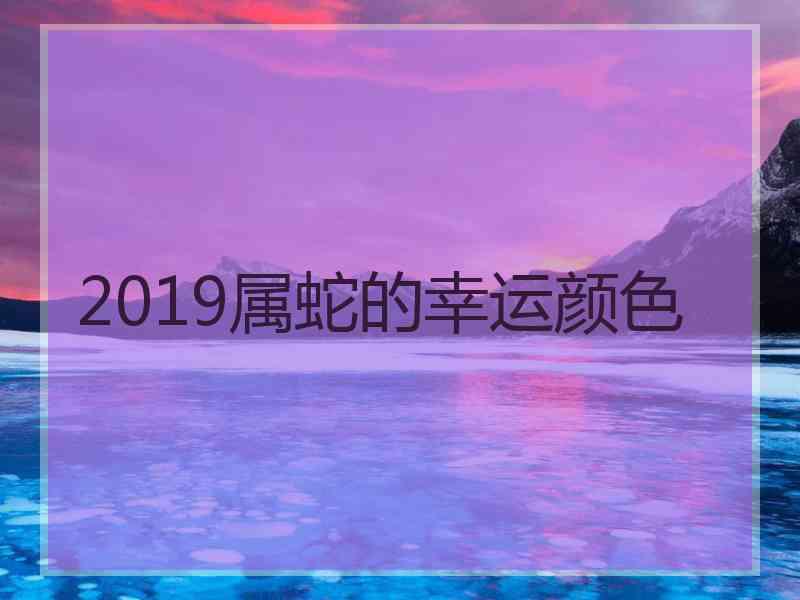 2019属蛇的幸运颜色