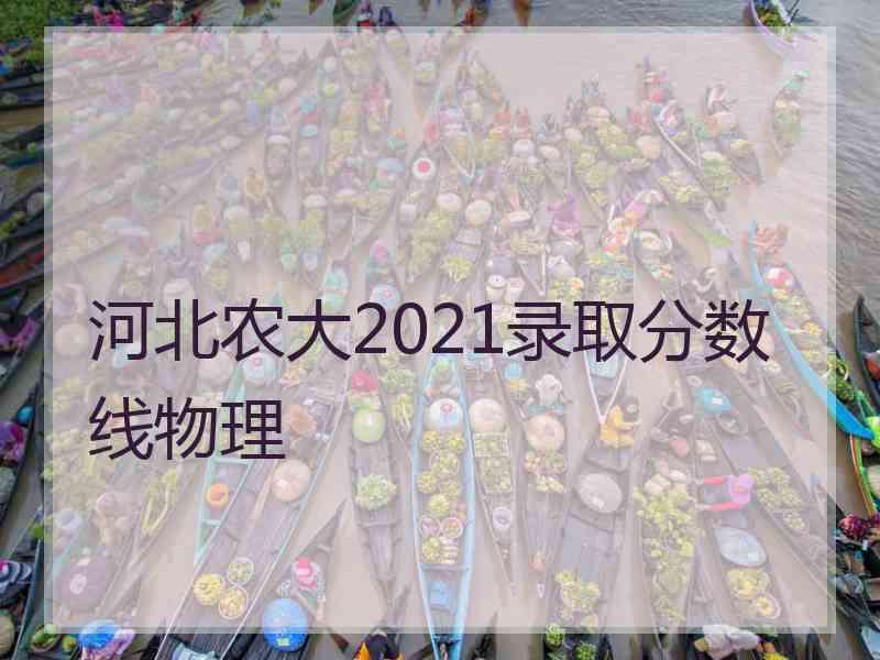 河北农大2021录取分数线物理