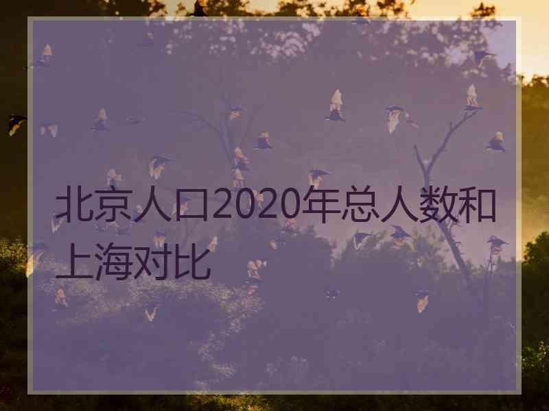 北京人口2020年总人数和上海对比