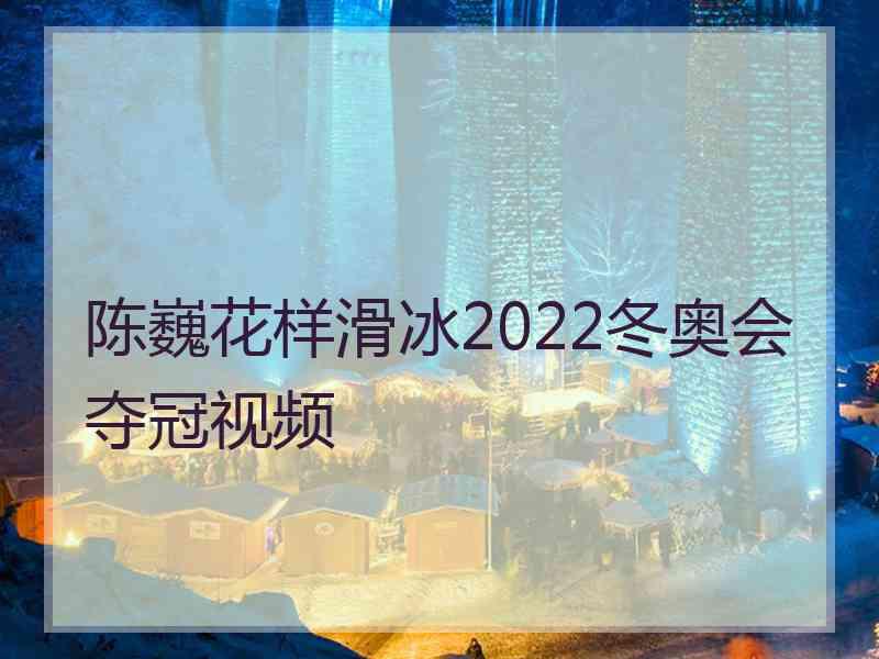 陈巍花样滑冰2022冬奥会夺冠视频