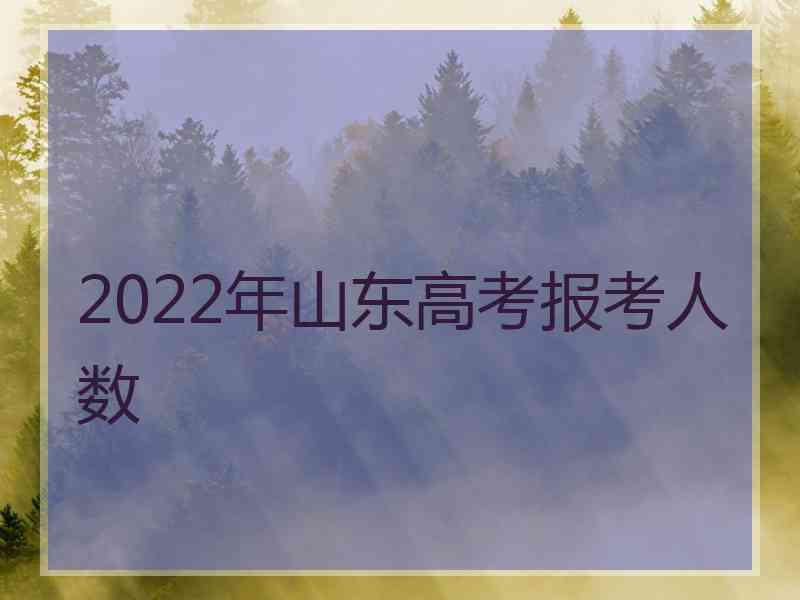 2022年山东高考报考人数