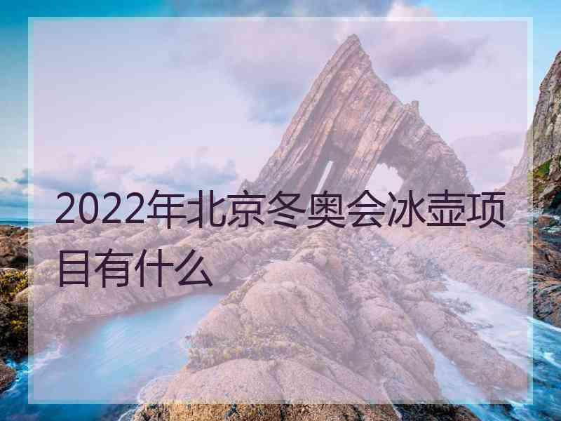 2022年北京冬奥会冰壶项目有什么