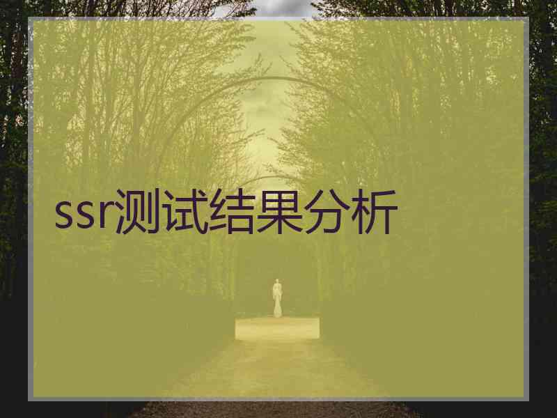 ssr测试结果分析