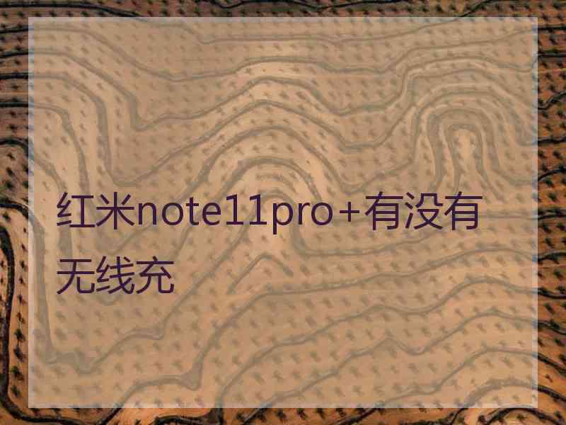 红米note11pro+有没有无线充