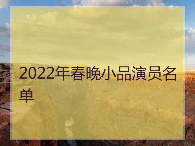 2022年春晚小品演员名单