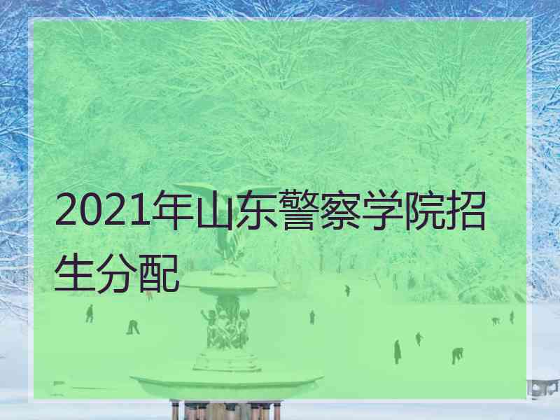 2021年山东警察学院招生分配