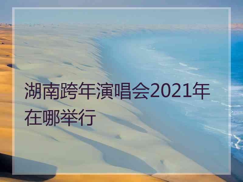 湖南跨年演唱会2021年在哪举行