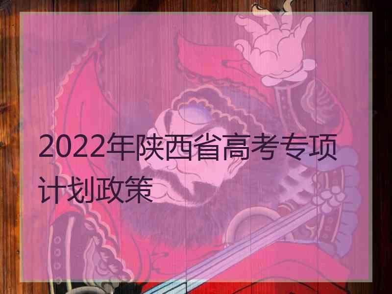 2022年陕西省高考专项计划政策