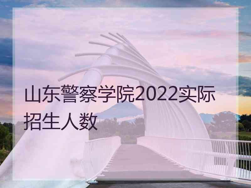 山东警察学院2022实际招生人数