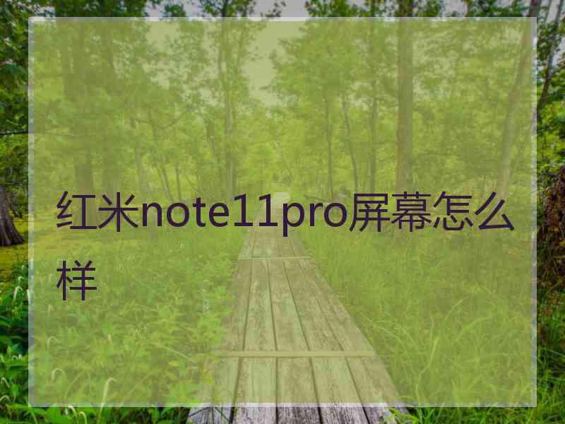 红米note11pro屏幕怎么样