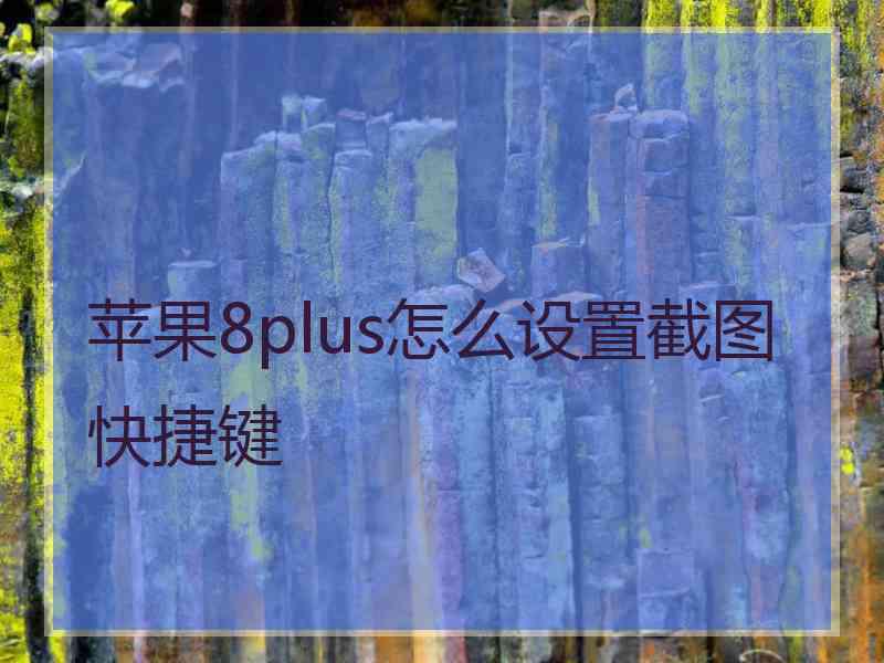 苹果8plus怎么设置截图快捷键