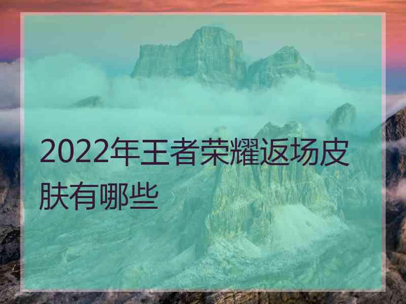 2022年王者荣耀返场皮肤有哪些