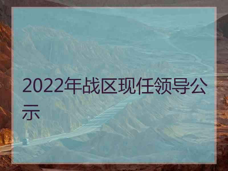 2022年战区现任领导公示