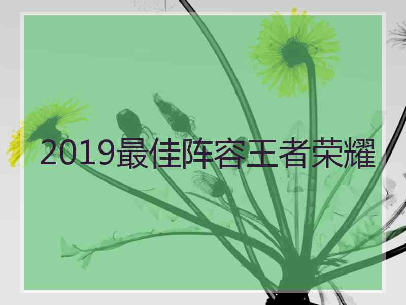 2019最佳阵容王者荣耀