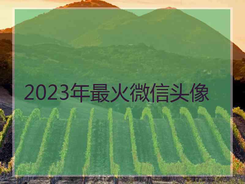 2023年最火微信头像