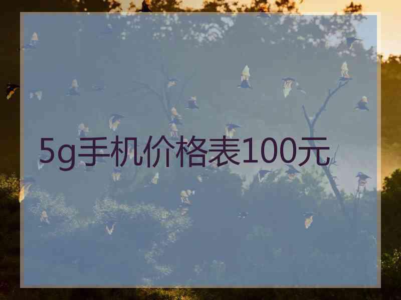 5g手机价格表100元