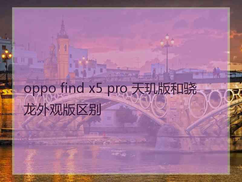 oppo find x5 pro 天玑版和骁龙外观版区别