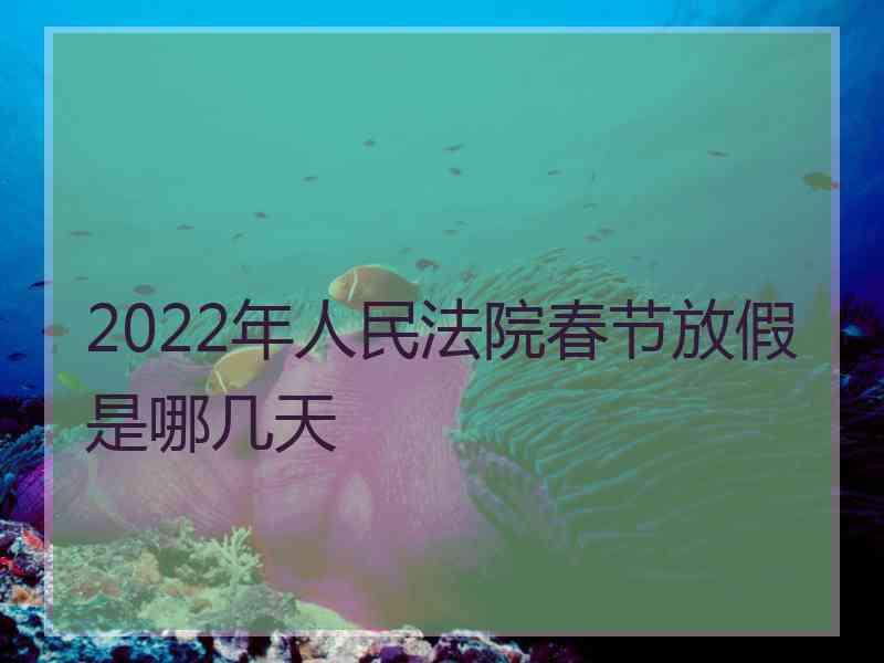 2022年人民法院春节放假是哪几天