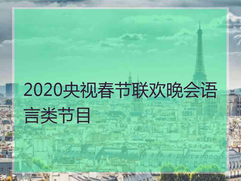 2020央视春节联欢晚会语言类节目