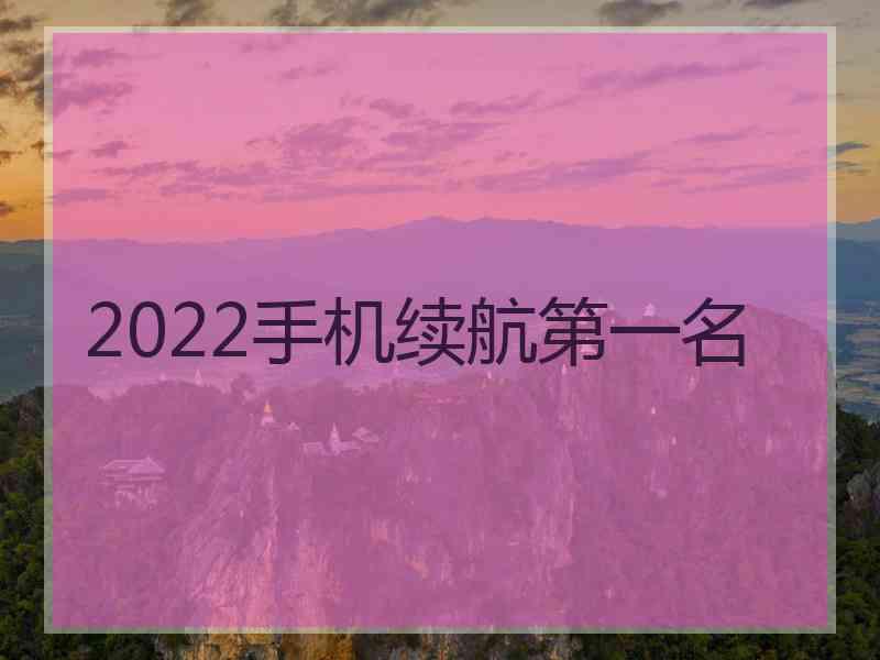 2022手机续航第一名