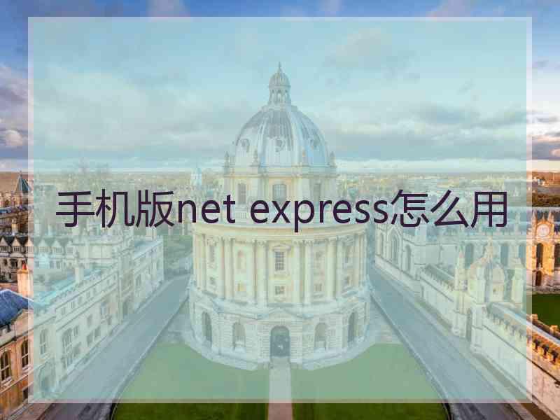 手机版net express怎么用