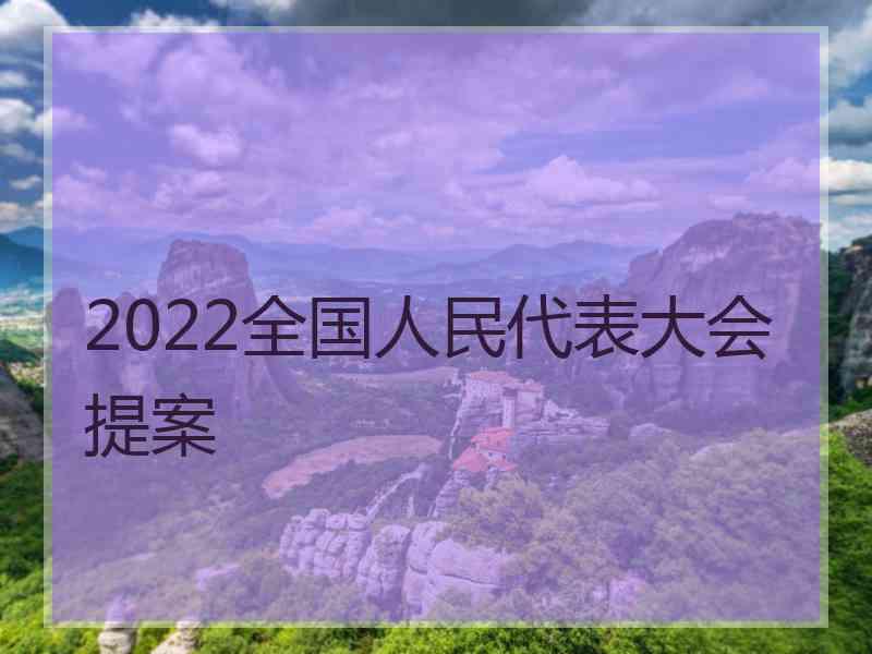 2022全国人民代表大会提案