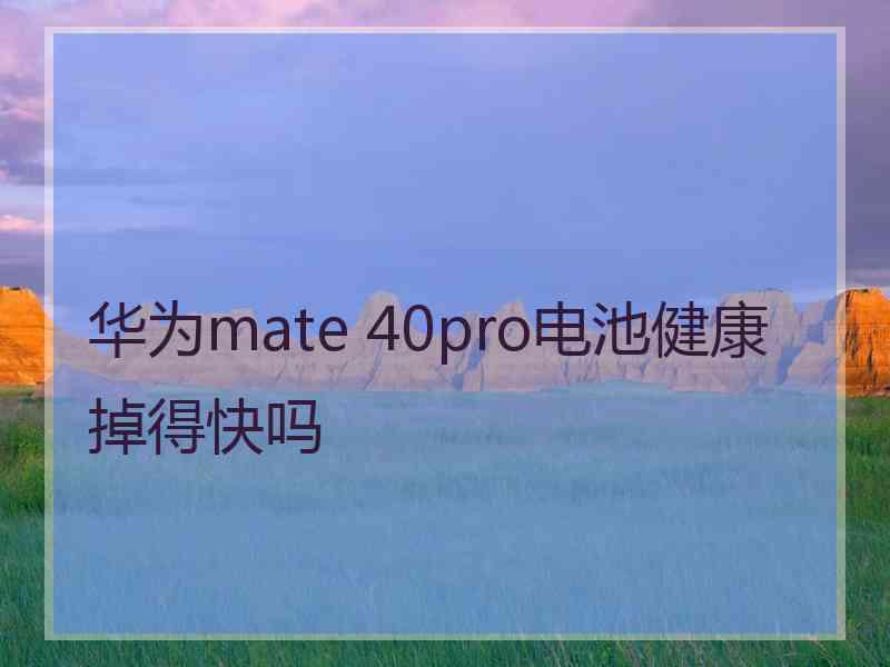 华为mate 40pro电池健康掉得快吗