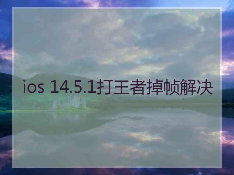 ios 14.5.1打王者掉帧解决