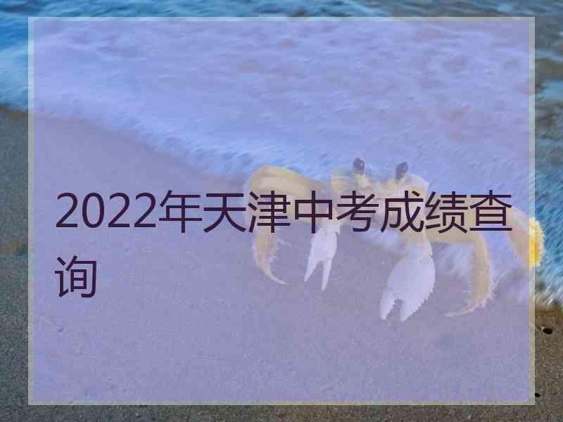 2022年天津中考成绩查询