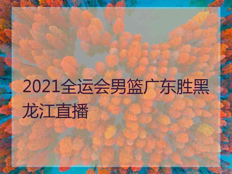 2021全运会男篮广东胜黑龙江直播