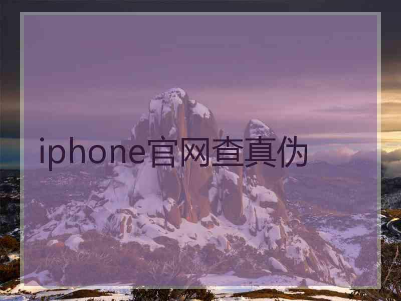 iphone官网查真伪