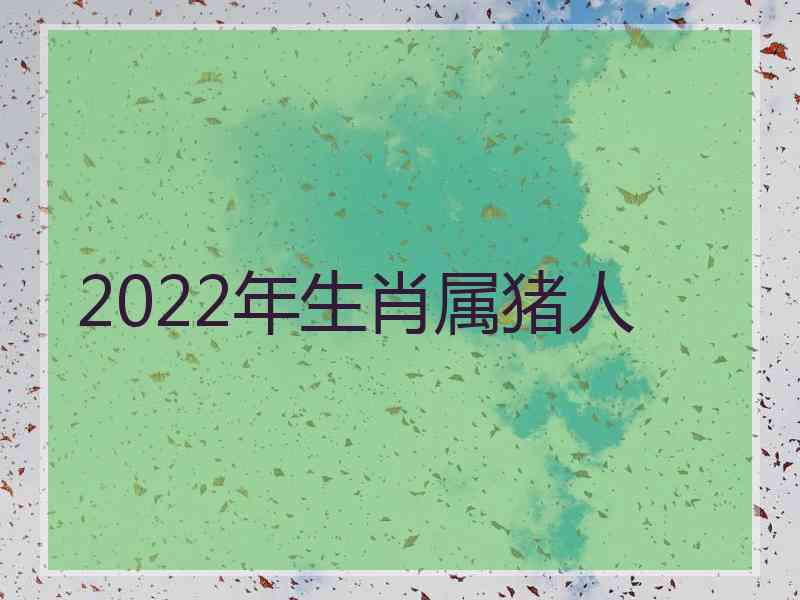 2022年生肖属猪人