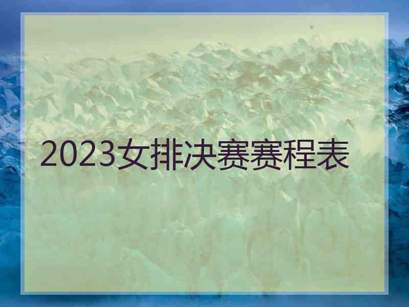 2023女排决赛赛程表