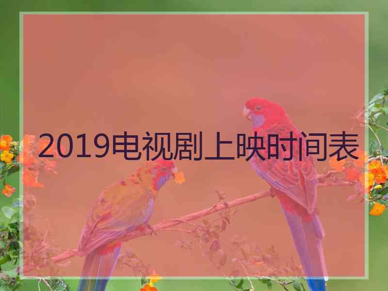 2019电视剧上映时间表